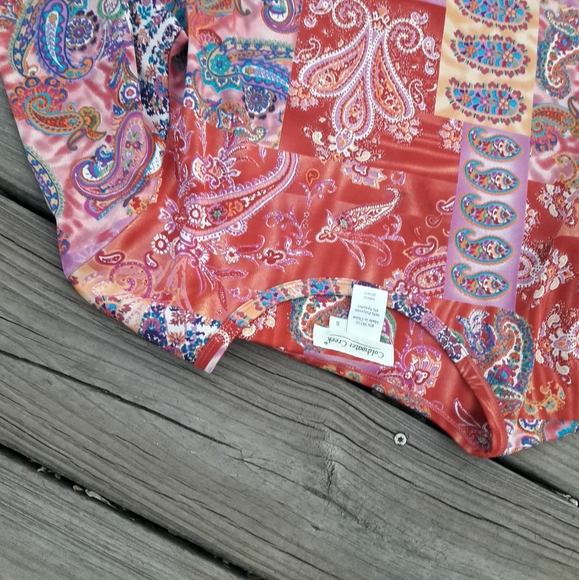 Long Sleeved Shirt Paisley Print Crew Neck Tshirt - Picture 9 of 13